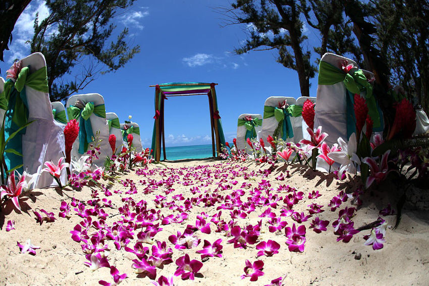 Место проведения свадьбы в гавайском стиле